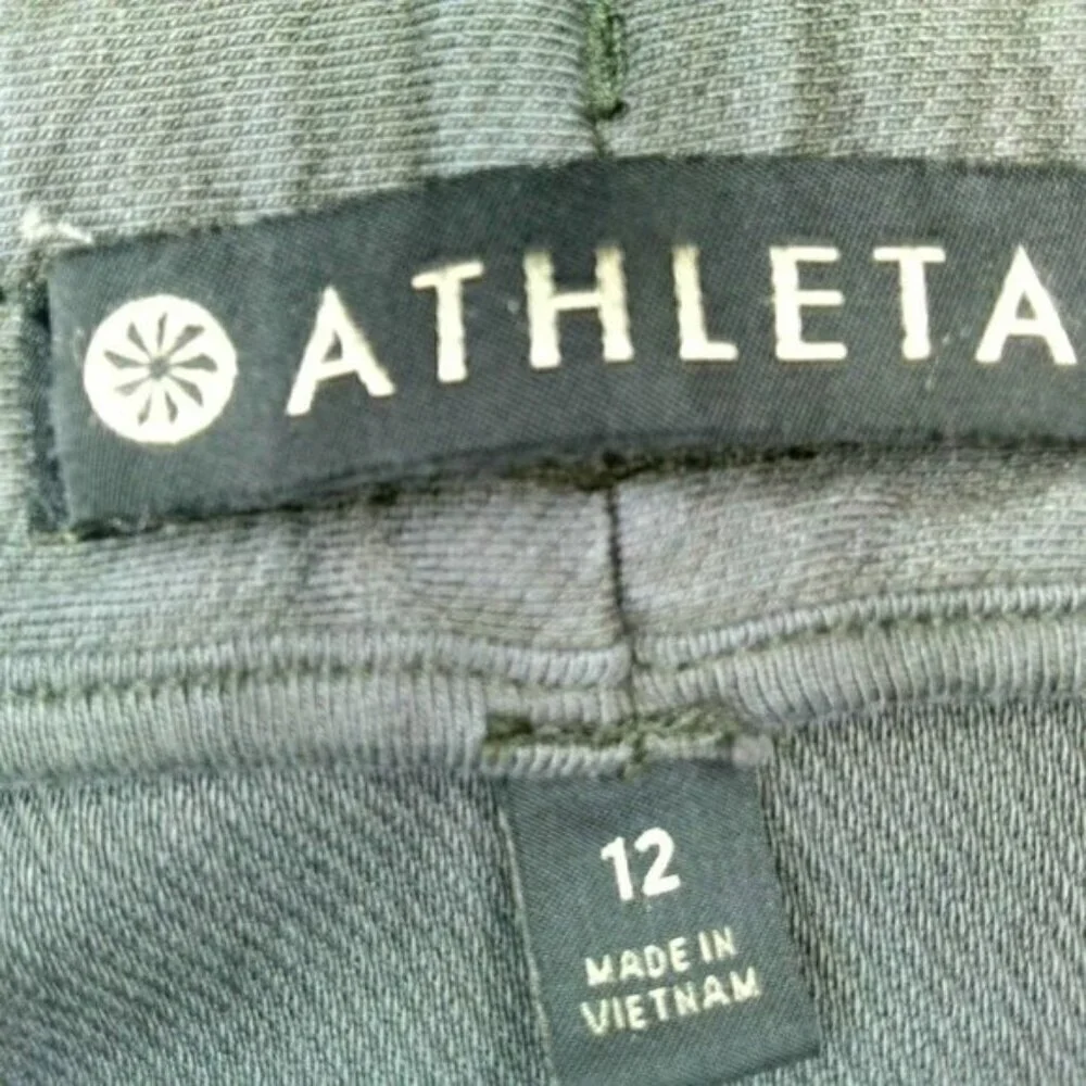 Athleta Womens Gray‎ Athletic Mini Skirt Zip Pockets Elastic Waist Size 12